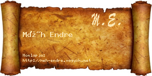 Méh Endre névjegykártya